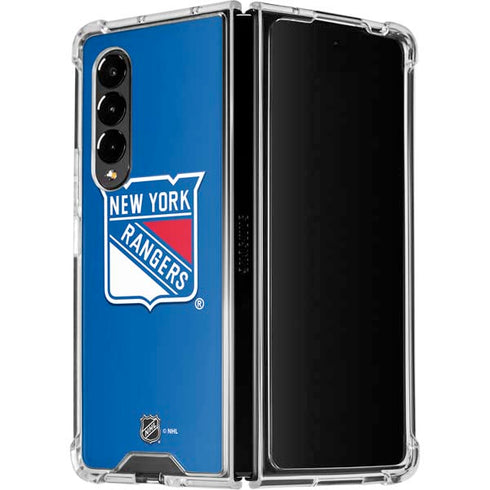 NHL New York Rangers Solid Background Galaxy Z Fold4 5G Clear Case