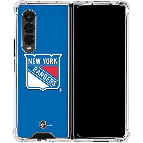 NHL New York Rangers Solid Background Galaxy Z Fold4 5G Clear Case