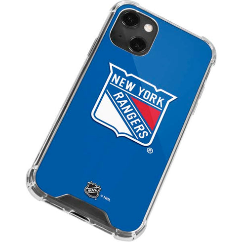 NHL New York Rangers Solid Background iPhone 13 Mini Clear Case
