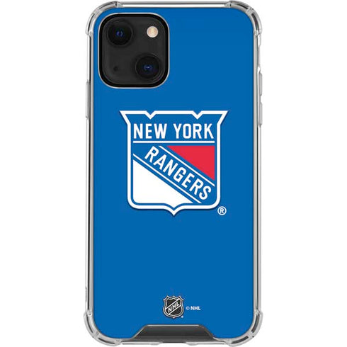 NHL New York Rangers Solid Background iPhone 14 Clear Case