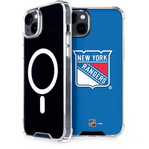 NHL New York Rangers Solid Background iPhone 15 Plus MagSafe Case