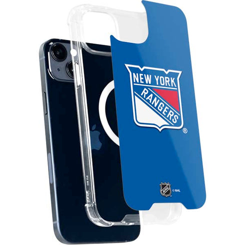NHL New York Rangers Solid Background iPhone 15 Plus MagSafe Case