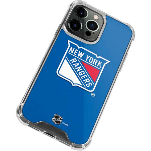 NHL New York Rangers Solid Background iPhone 15 Pro Clear Case