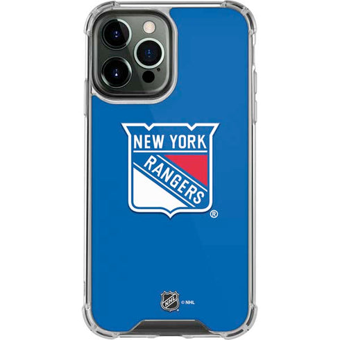 NHL New York Rangers Solid Background iPhone 14 Pro Max Clear Case
