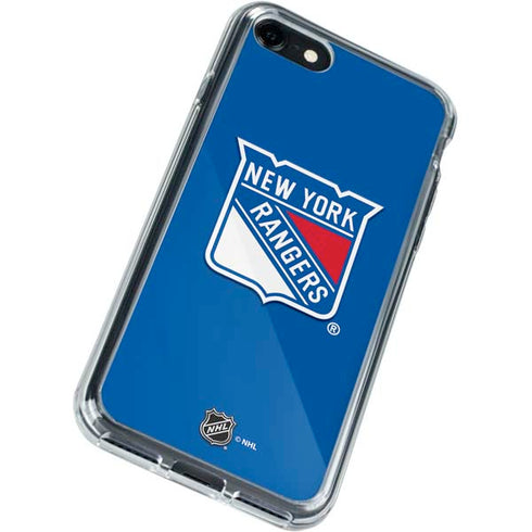 NHL New York Rangers Solid Background iPhone SE (2nd & 3rd Gen) Clear Case