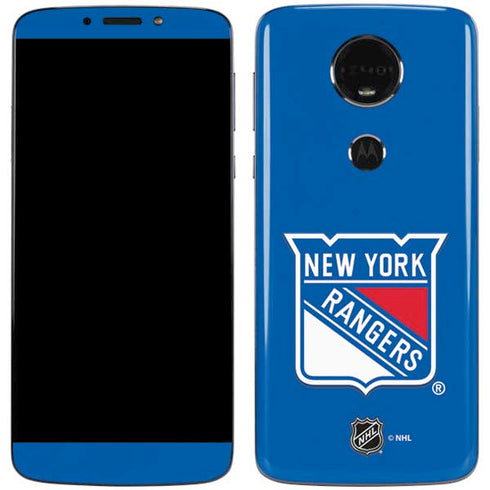 NHL New York Rangers Solid Background Moto E5 Plus Skin