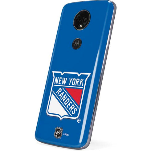 NHL New York Rangers Solid Background Moto E5 Plus Skin