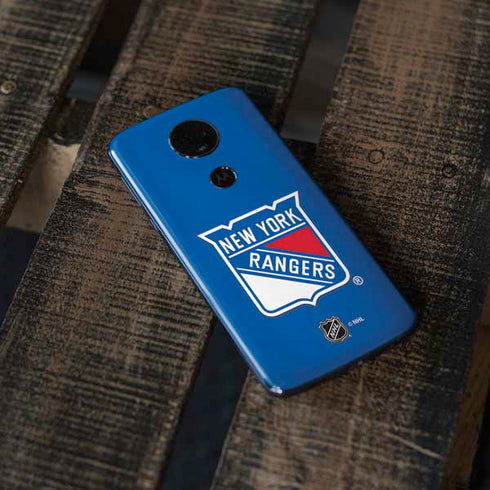 NHL New York Rangers Solid Background Moto E5 Plus Skin