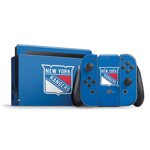 NHL New York Rangers Solid Background Nintendo Switch Bundle Skin