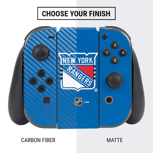 NHL New York Rangers Solid Background Nintendo Switch Bundle Skin