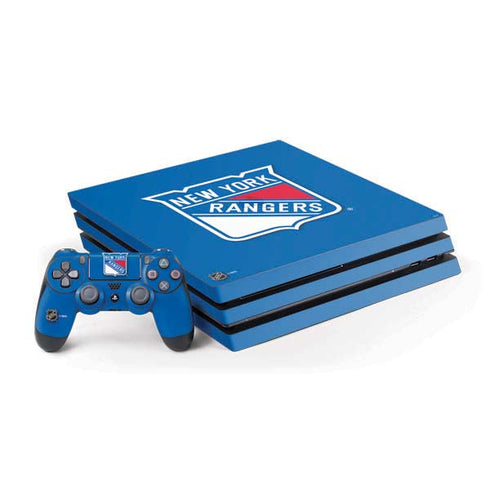 NHL New York Rangers Solid Background PS4 Pro Bundle Skin
