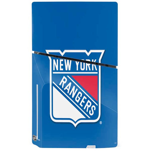 NHL New York Rangers Solid Background PS5 Slim Disk Bundle Skin