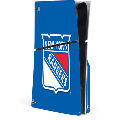 NHL New York Rangers Solid Background PS5 Slim Disk Console Skin