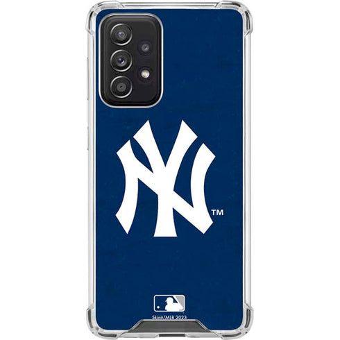 MLB New York Yankees - Solid Distressed Galaxy A52 5G Clear Case