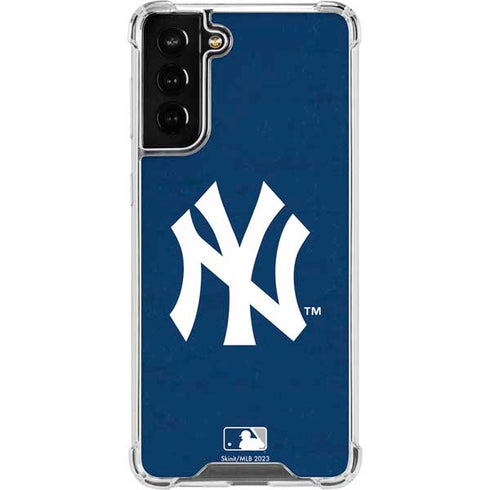 MLB New York Yankees - Solid Distressed Galaxy S21 FE Clear Case