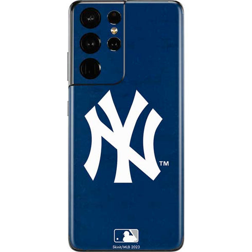 MLB New York Yankees - Solid Distressed Galaxy S21 Ultra 5G Skin