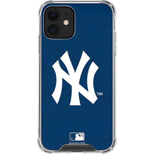 MLB New York Yankees - Solid Distressed iPhone 12 Clear Case