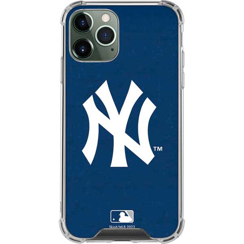 MLB New York Yankees - Solid Distressed iPhone 12 Pro Clear Case