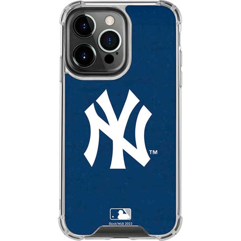 MLB New York Yankees - Solid Distressed iPhone 13 Pro Clear Case