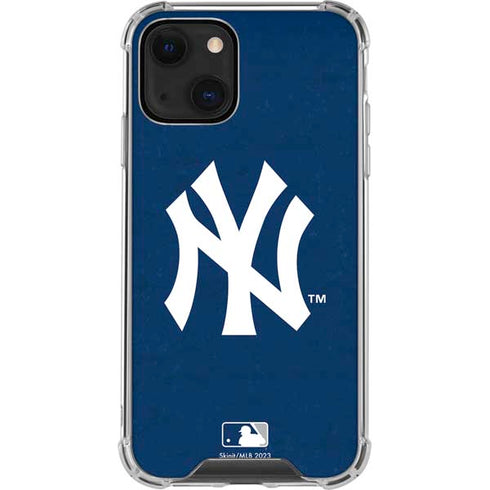 MLB New York Yankees - Solid Distressed iPhone 15 Plus Clear Case