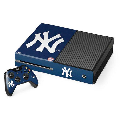 MLB New York Yankees - Solid Distressed Xbox One Console and Controller Bundle Skin