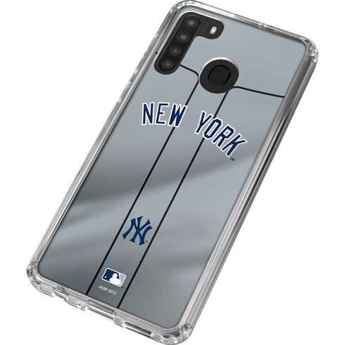 MLB New York Yankees Alternate/Away Jersey Galaxy A21 Clear Case