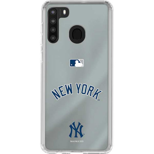 MLB New York Yankees Alternate/Away Jersey Galaxy A21 Clear Case