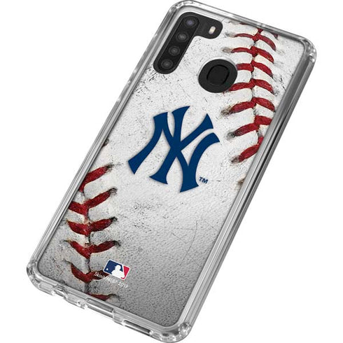 MLB New York Yankees Game Ball Galaxy A21 Clear Case