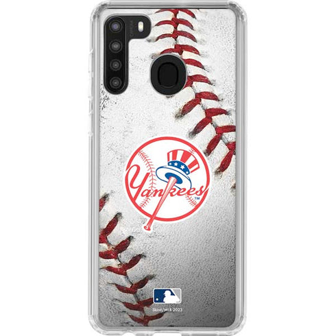 MLB New York Yankees Game Ball Galaxy A21 Clear Case