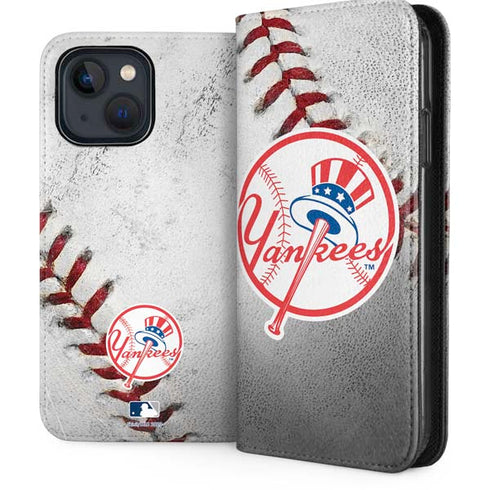 MLB New York Yankees Game Ball iPhone 15 Plus Folio Case