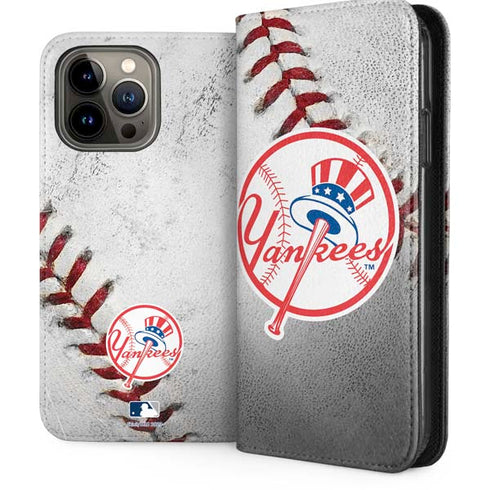 MLB New York Yankees Game Ball iPhone 15 Pro Max Folio Case