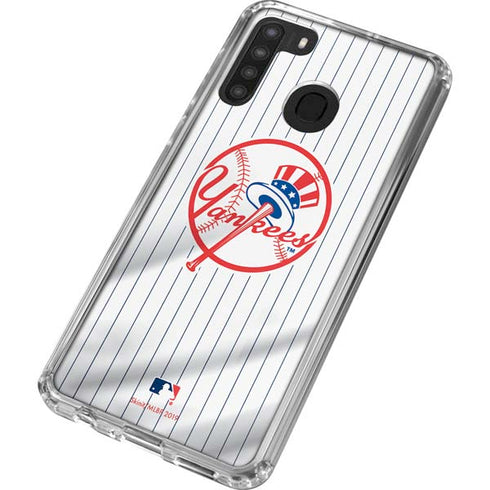 MLB New York Yankees Home Jersey Galaxy A21 Clear Case