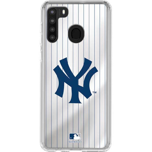 MLB New York Yankees Home Jersey Galaxy A21 Clear Case