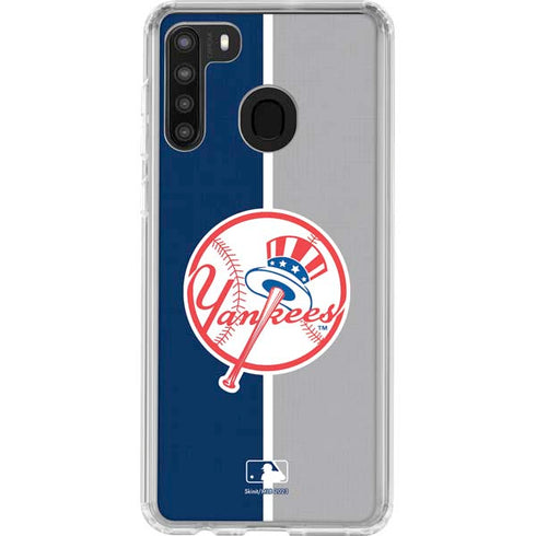 MLB New York Yankees Split Galaxy A21 Clear Case