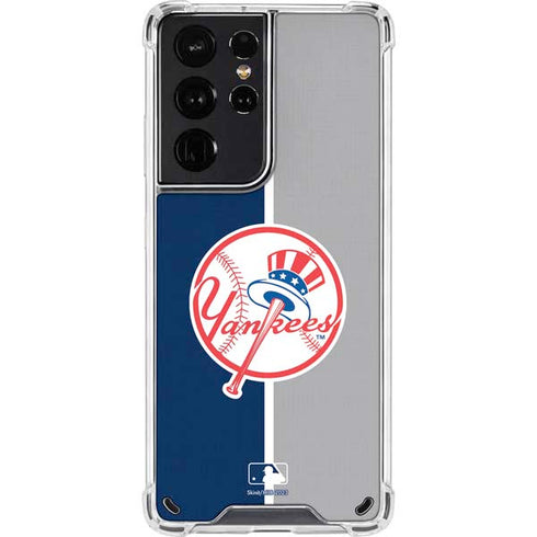 MLB New York Yankees Split Galaxy S21 Ultra 5G Clear Case