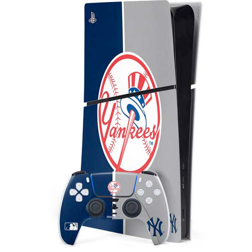 MLB New York Yankees Split PS5 Slim Digital Edition Bundle Skin
