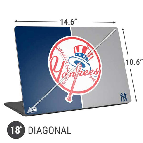 MLB New York Yankees Split Universal Laptop 18in (14.6 x 10.6in) Skin
