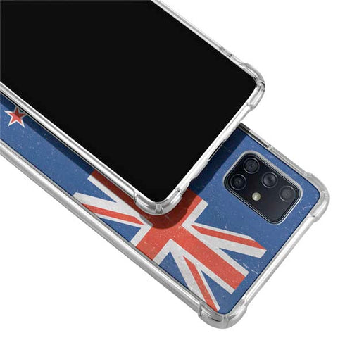 New Zealand Flag Distressed Galaxy A71 5G Clear Case
