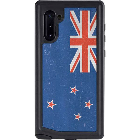 New Zealand Flag Distressed Galaxy Note 10 Waterproof Case
