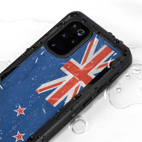 New Zealand Flag Distressed Galaxy S20 Plus Waterproof Case