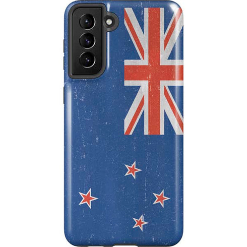 New Zealand Flag Distressed Galaxy S21 FE Pro Case