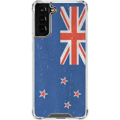 New Zealand Flag Distressed Galaxy S22 Plus Clear Case