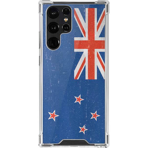 New Zealand Flag Distressed Galaxy S22 Ultra Clear Case