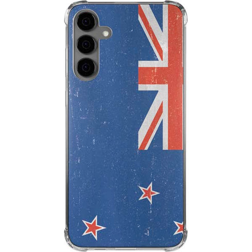 New Zealand Flag Distressed Galaxy S24 Plus Clear Case