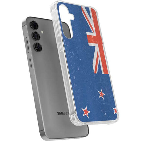 New Zealand Flag Distressed Galaxy S24 Plus Clear Case