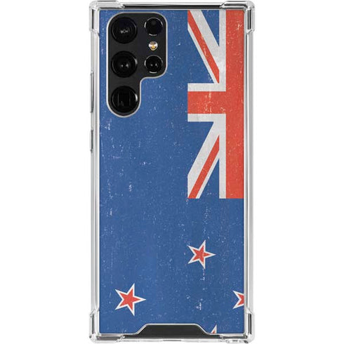 New Zealand Flag Distressed Galaxy S24 Ultra Clear Case