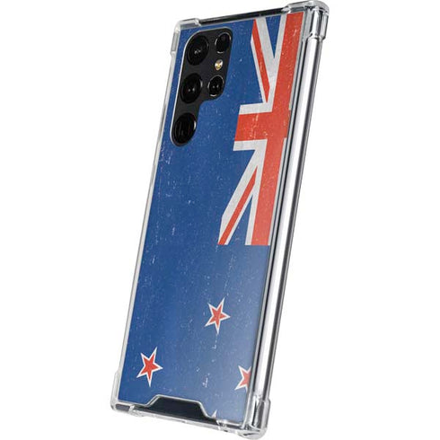 New Zealand Flag Distressed Galaxy S24 Ultra Clear Case