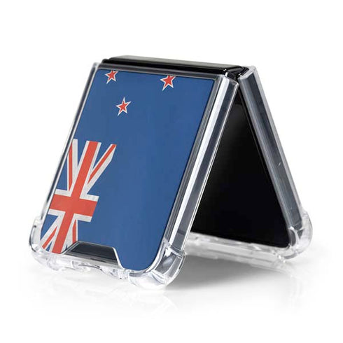 New Zealand Flag Distressed Galaxy Z Flip5 5G Clear Case