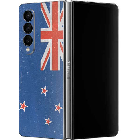 New Zealand Flag Distressed Galaxy Z Fold4 5G Skin