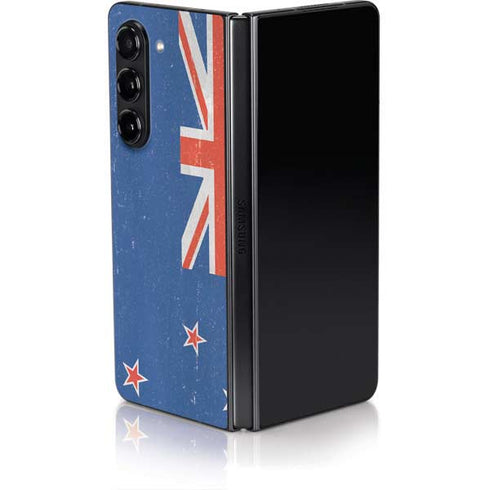 New Zealand Flag Distressed Galaxy Z Fold5 5G Skin